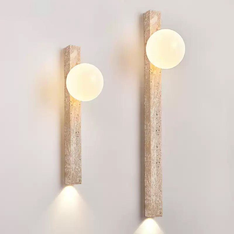 Travertine Stripe Wall Light, Hardwired Wall Sconce, detail 12