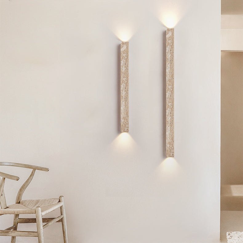Travertine Stripe Wall Light, Hardwired Wall Sconce, detail 5