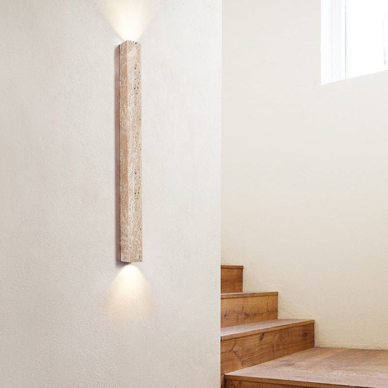 Travertine Stripe Wall Light, Hardwired Wall Sconce, detail 6