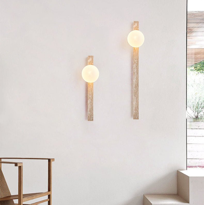 Travertine Stripe Wall Light, Hardwired Wall Sconce, detail 10