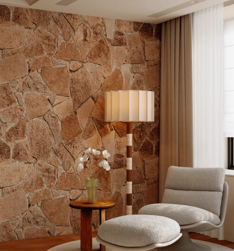 Travertine Striped Floor Light, Floor Lamp, detail 2