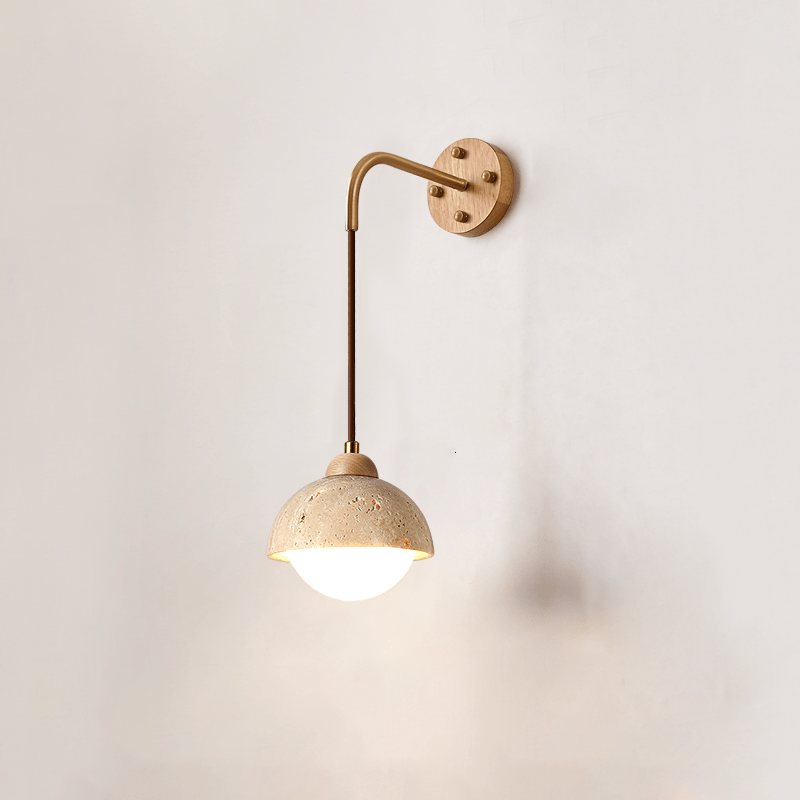 Travertine Pivot Arm Wall Light, Hardwired Wall Sconce, detail 5