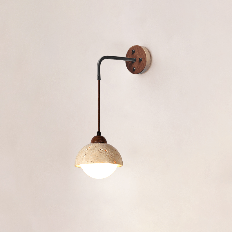 Travertine Pivot Arm Wall Light, Hardwired Wall Sconce, detail 6