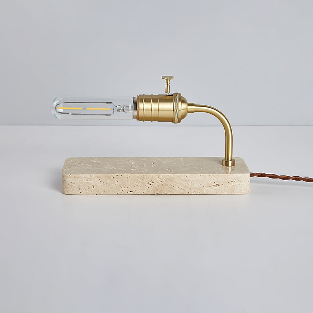 Travertine Vintage Tube Table Light, Bedside Table Lamp, detail 7
