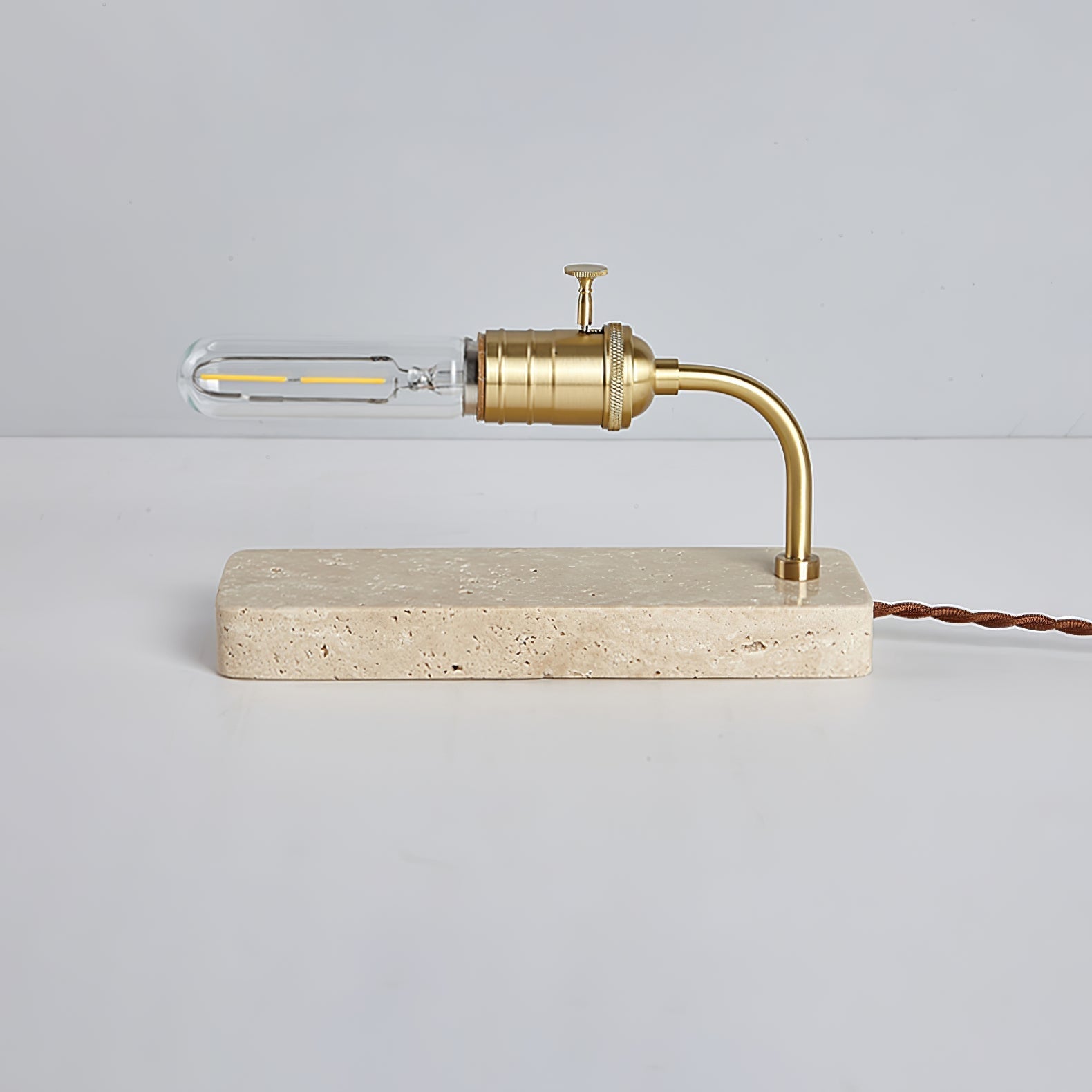 Travertine Vintage Tube Table Light, Bedside Table Lamp, detail 7