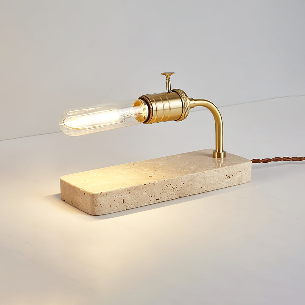 Travertine Vintage Tube Table Light, Bedside Table Lamp, detail 8