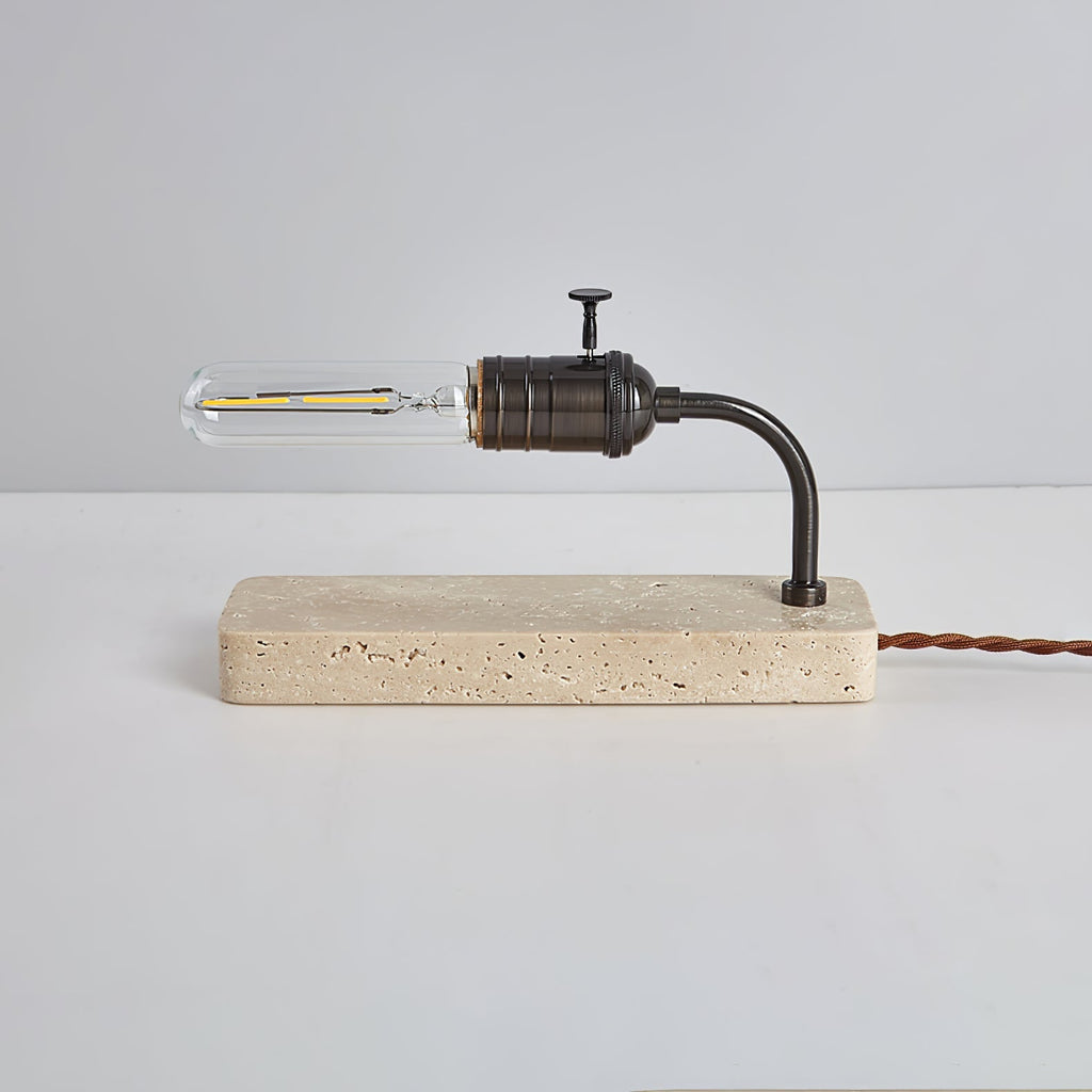Travertine Vintage Tube Table Light, Bedside Table Lamp, detail 9