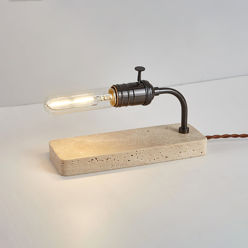 Travertine Vintage Tube Table Light, Bedside Table Lamp, detail 10