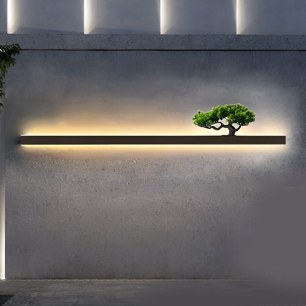 Waterproof Strip Landscape Decorative Contemporary Exterior Wall Fixtures Sconces, Outdoor Wall Light, Semi steel+acrylic, 24"