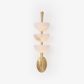 Triple Alabaster Wall Light, Hardwired Wall Sconce, Brass, ∅ 5.9″ x H 21.7″