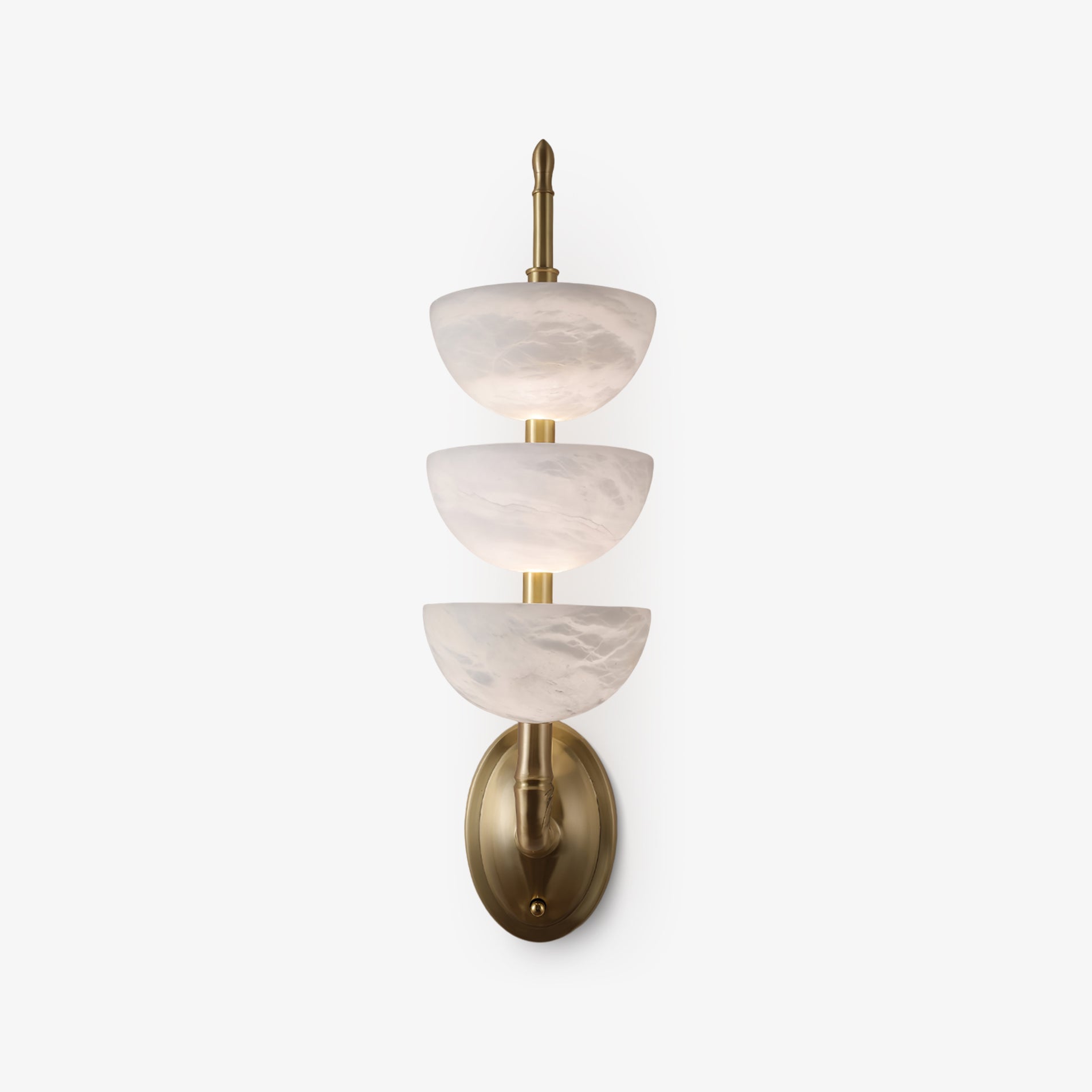 Triple Alabaster Sconce Wall Light, Hardwired Wall Sconce, detail 23