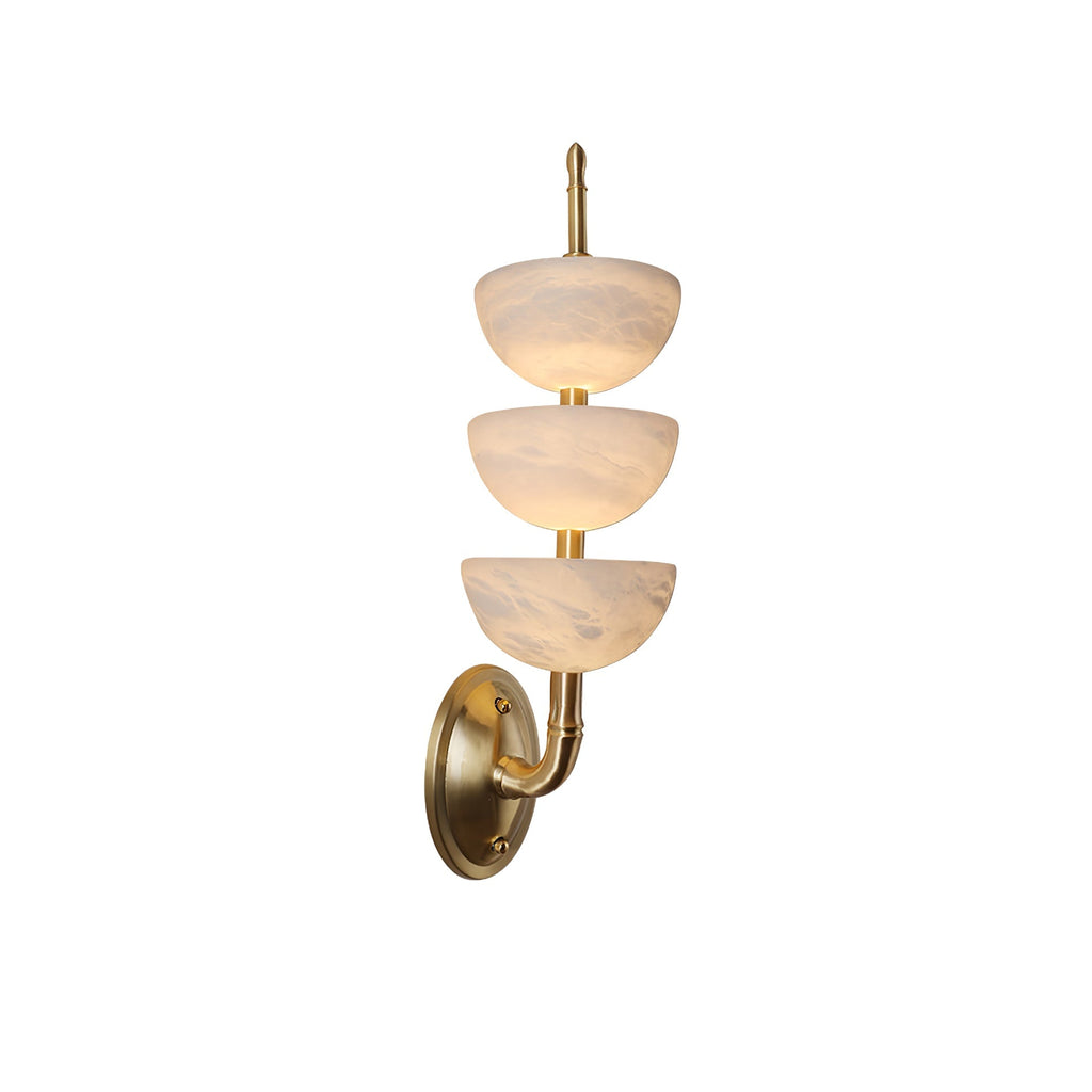 Triple Alabaster Wall Light, Hardwired Wall Sconce, detail 22