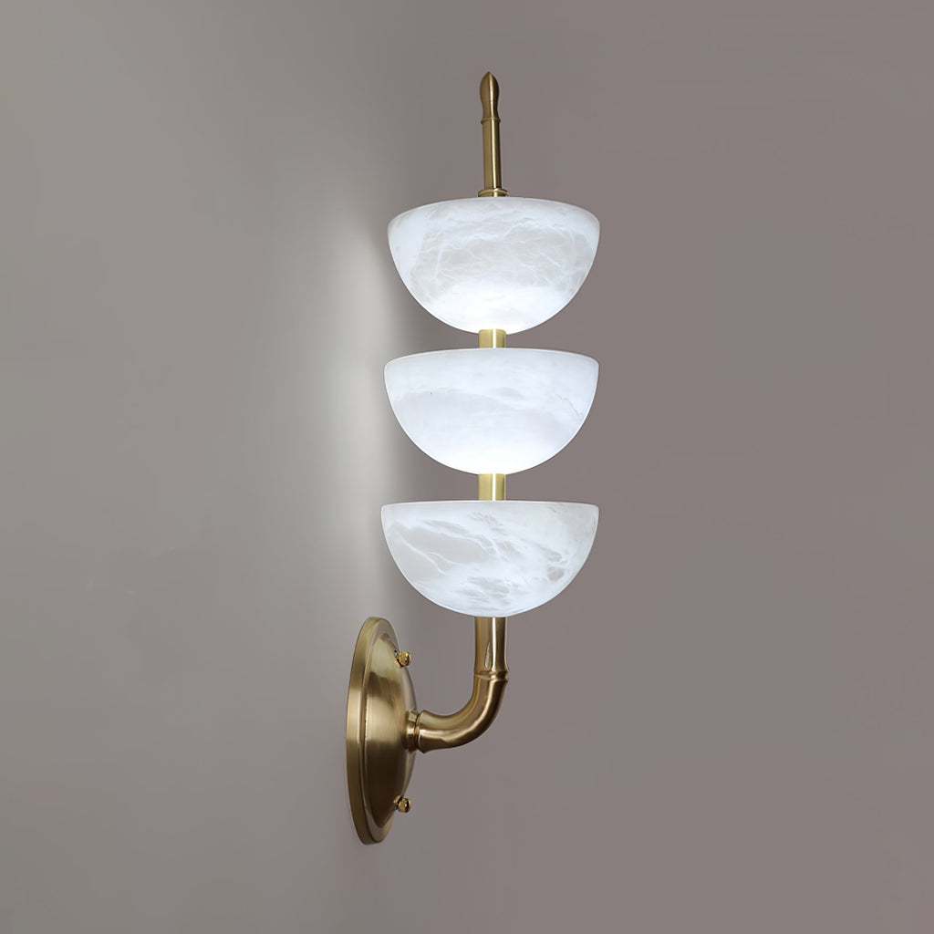 Triple Alabaster Wall Light, Hardwired Wall Sconce, detail 27