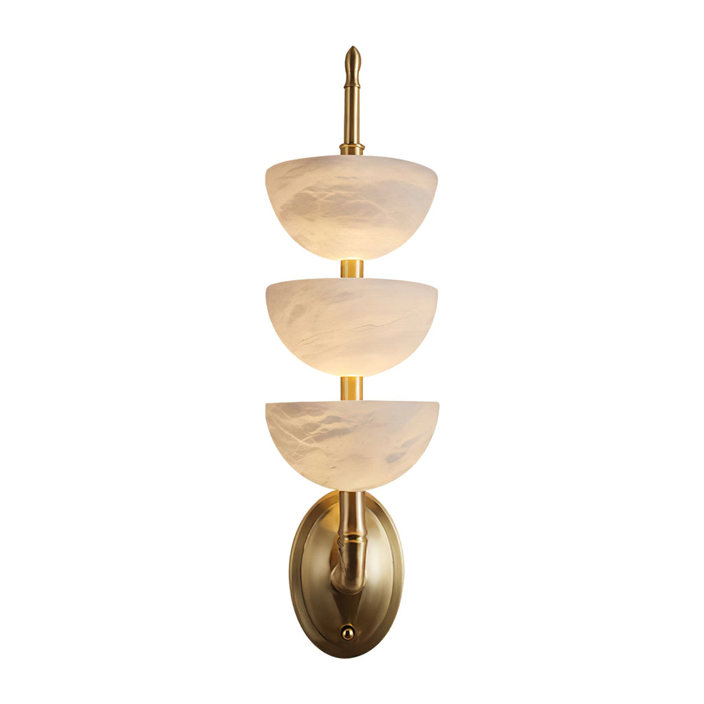 Triple Alabaster Wall Light, Hardwired Wall Sconce, detail 31
