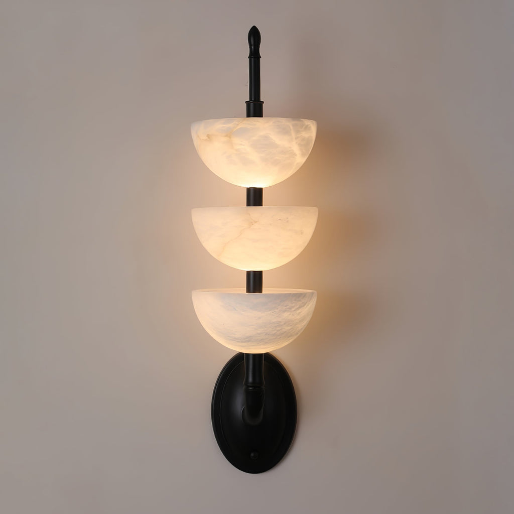 Triple Alabaster Wall Light, Hardwired Wall Sconce, detail 32