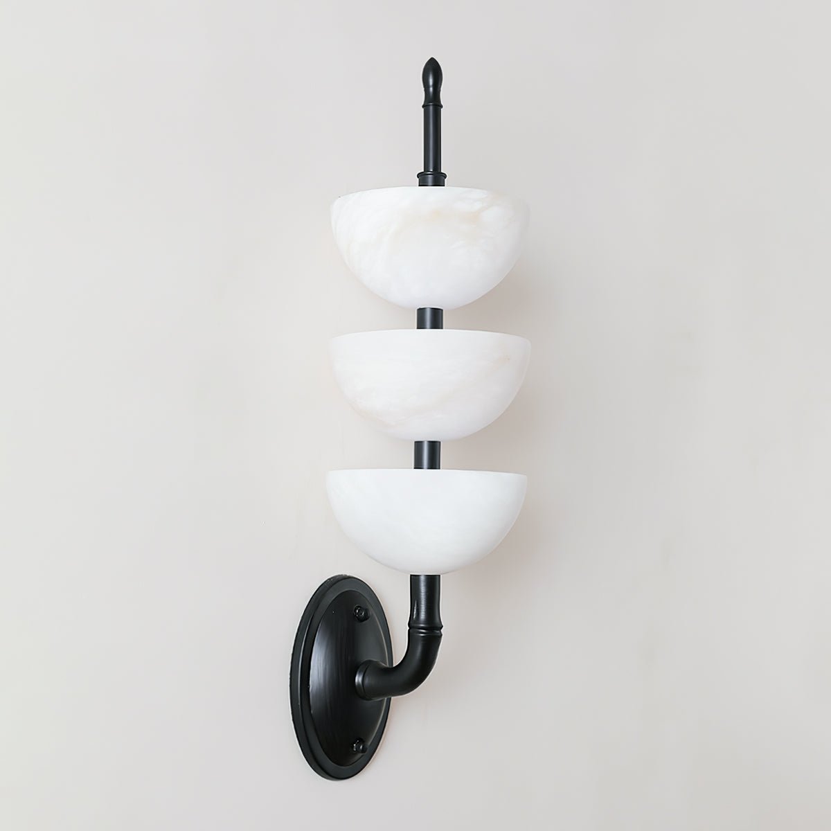 Triple Alabaster Wall Light, Hardwired Wall Sconce, detail 44