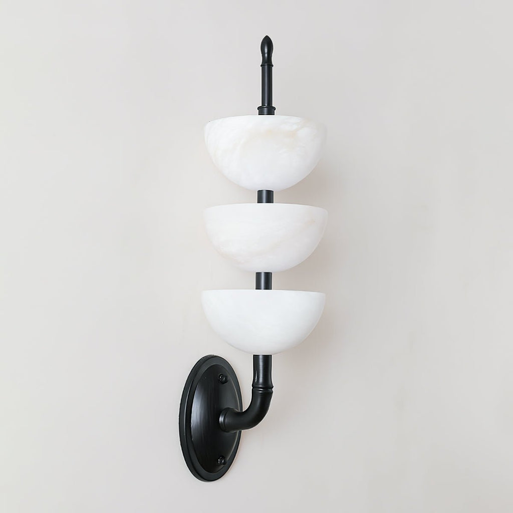 Triple Alabaster Sconce Wall Light, Hardwired Wall Sconce, detail 10