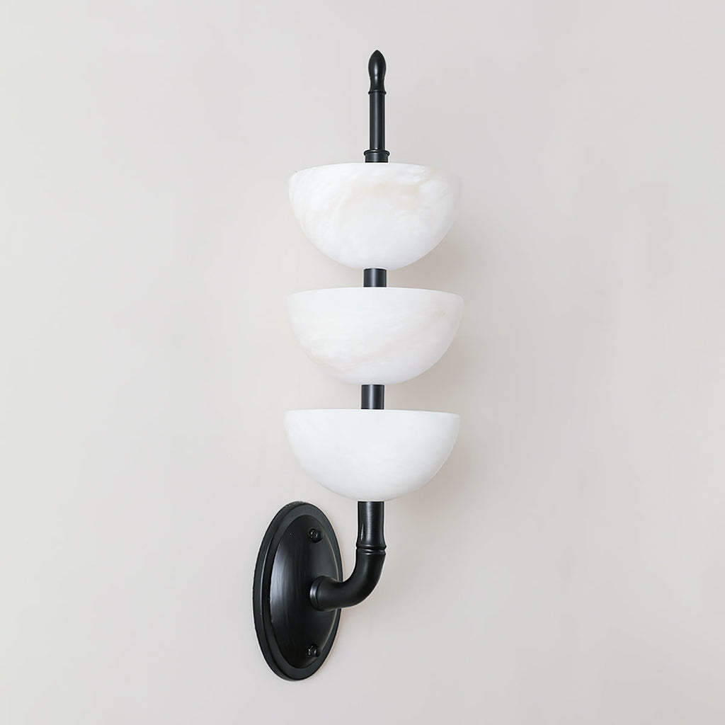Triple Alabaster Wall Light, Hardwired Wall Sconce, detail 36