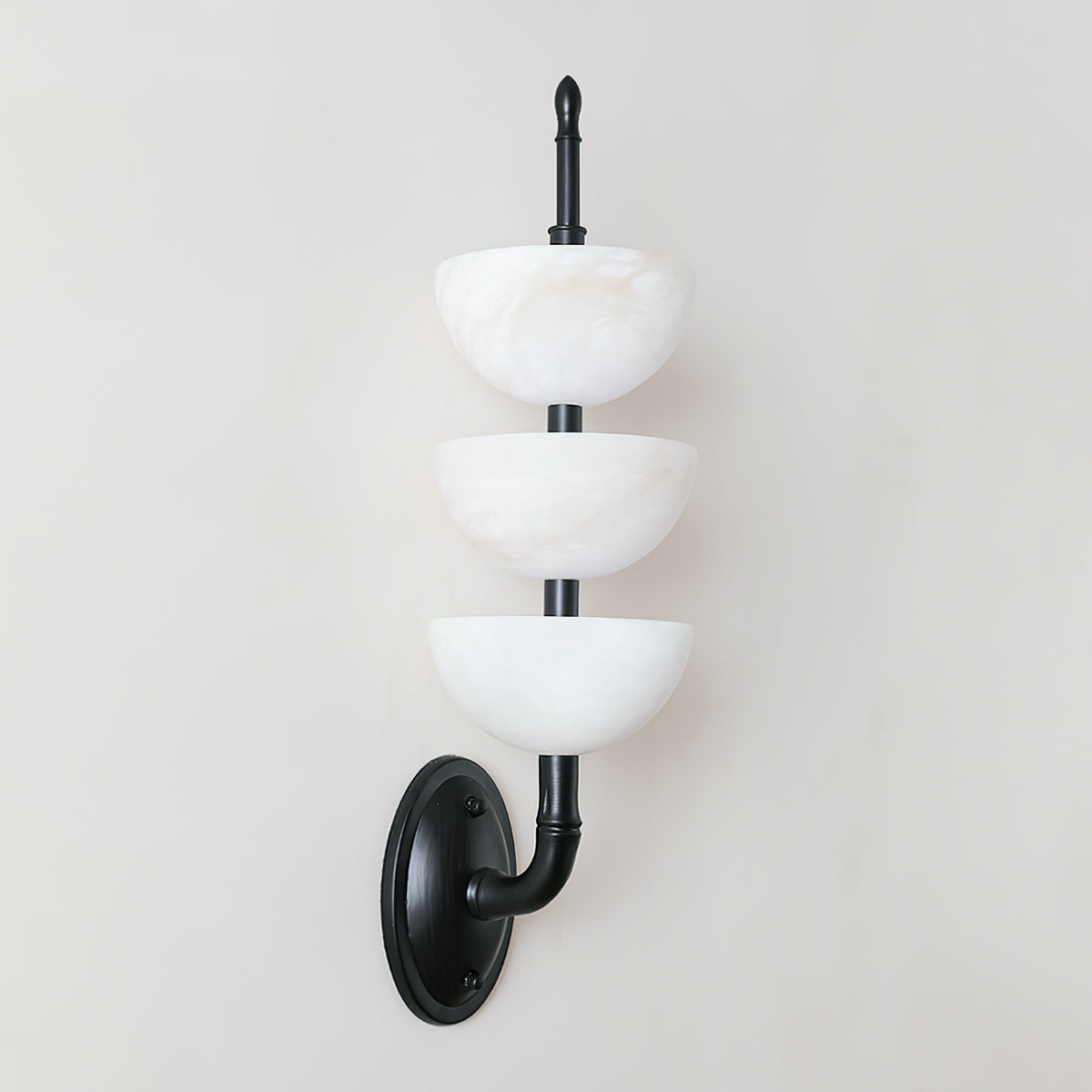 Triple Alabaster Wall Light, Hardwired Wall Sconce, detail 36