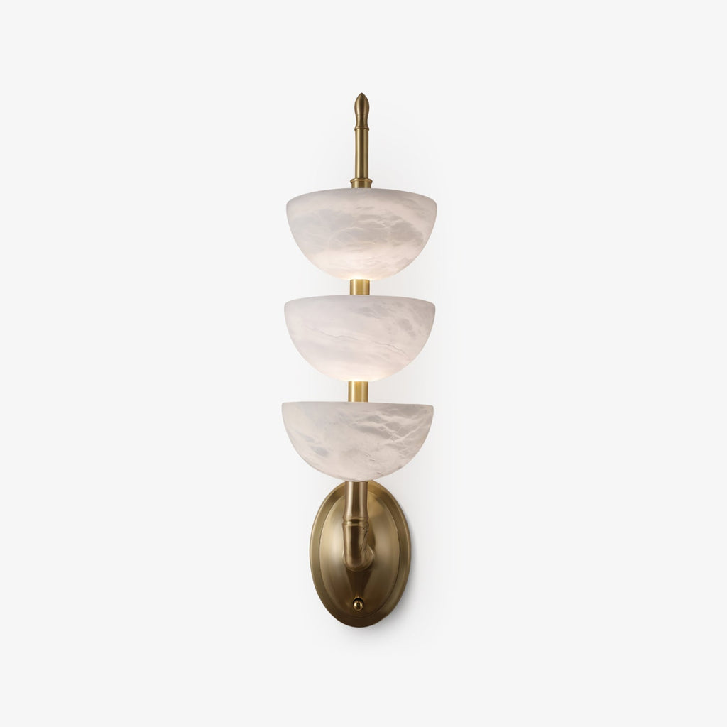 Triple Alabaster Wall Light, Hardwired Wall Sconce, detail 41