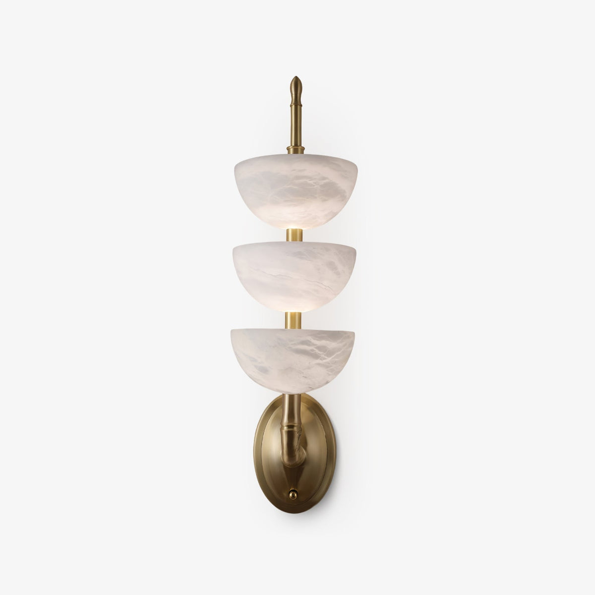 Triple Alabaster Sconce Wall Light, Hardwired Wall Sconce, detail 2
