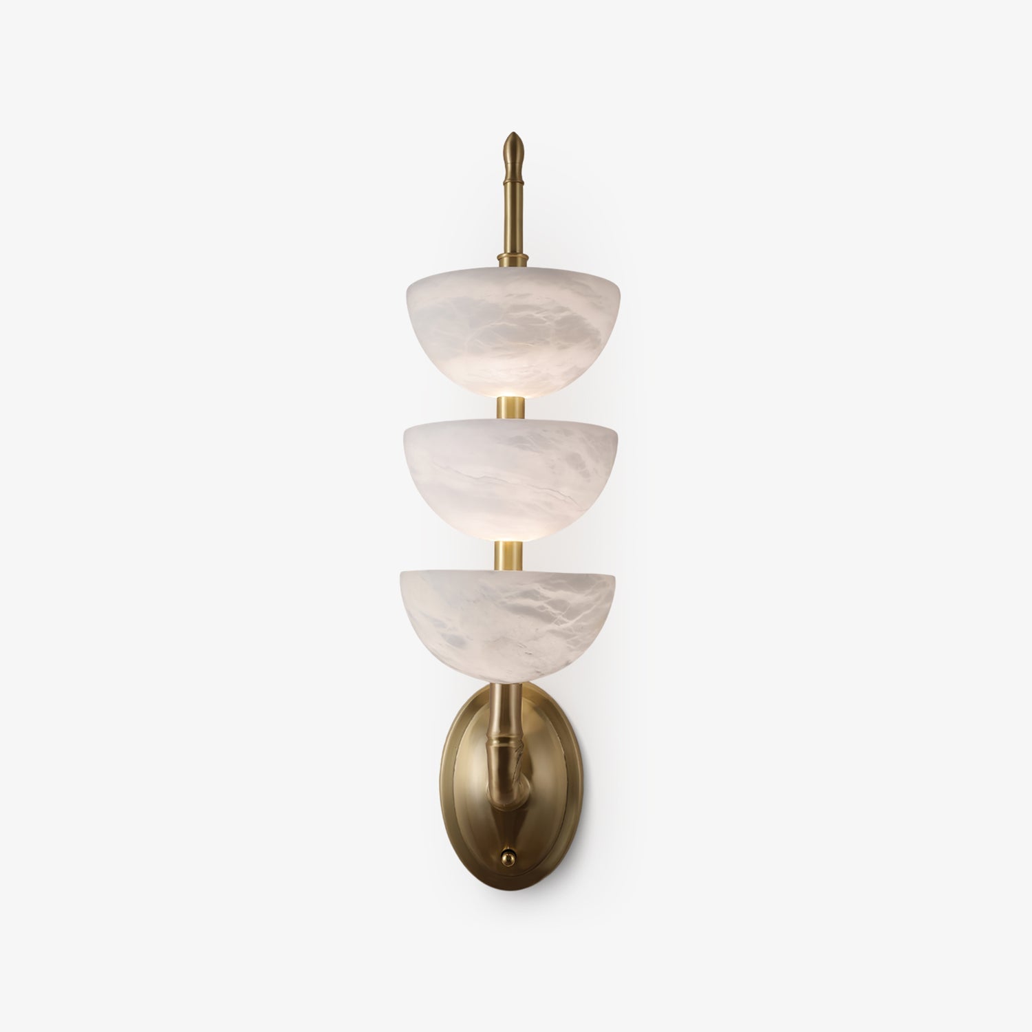 Triple Alabaster Sconce Wall Light, Hardwired Wall Sconce, detail 2