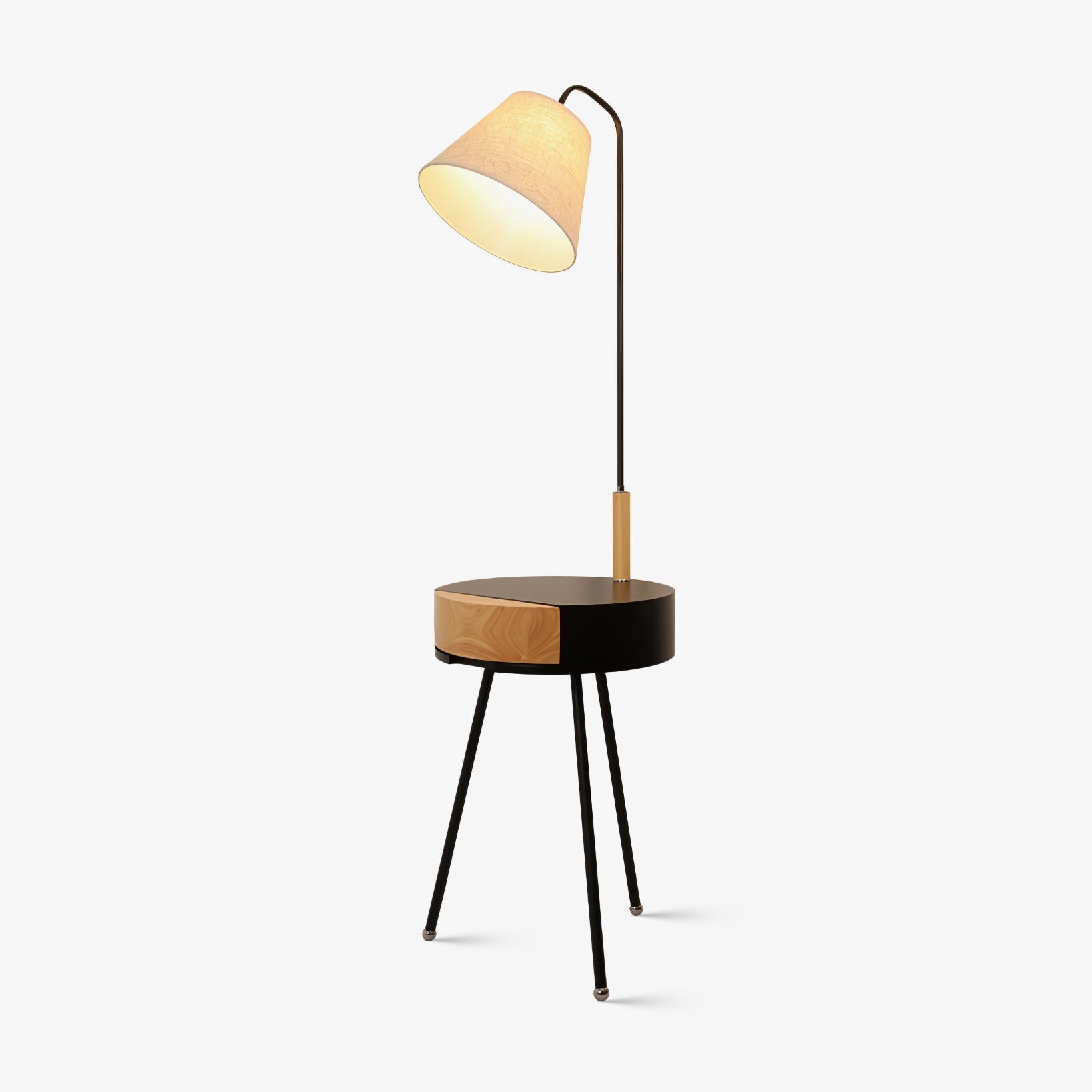 Tripod Fabric Reading Floor Light, Floor Lamp, Handmade Fabric Linen, Φ 18.9″ x H 53.1″