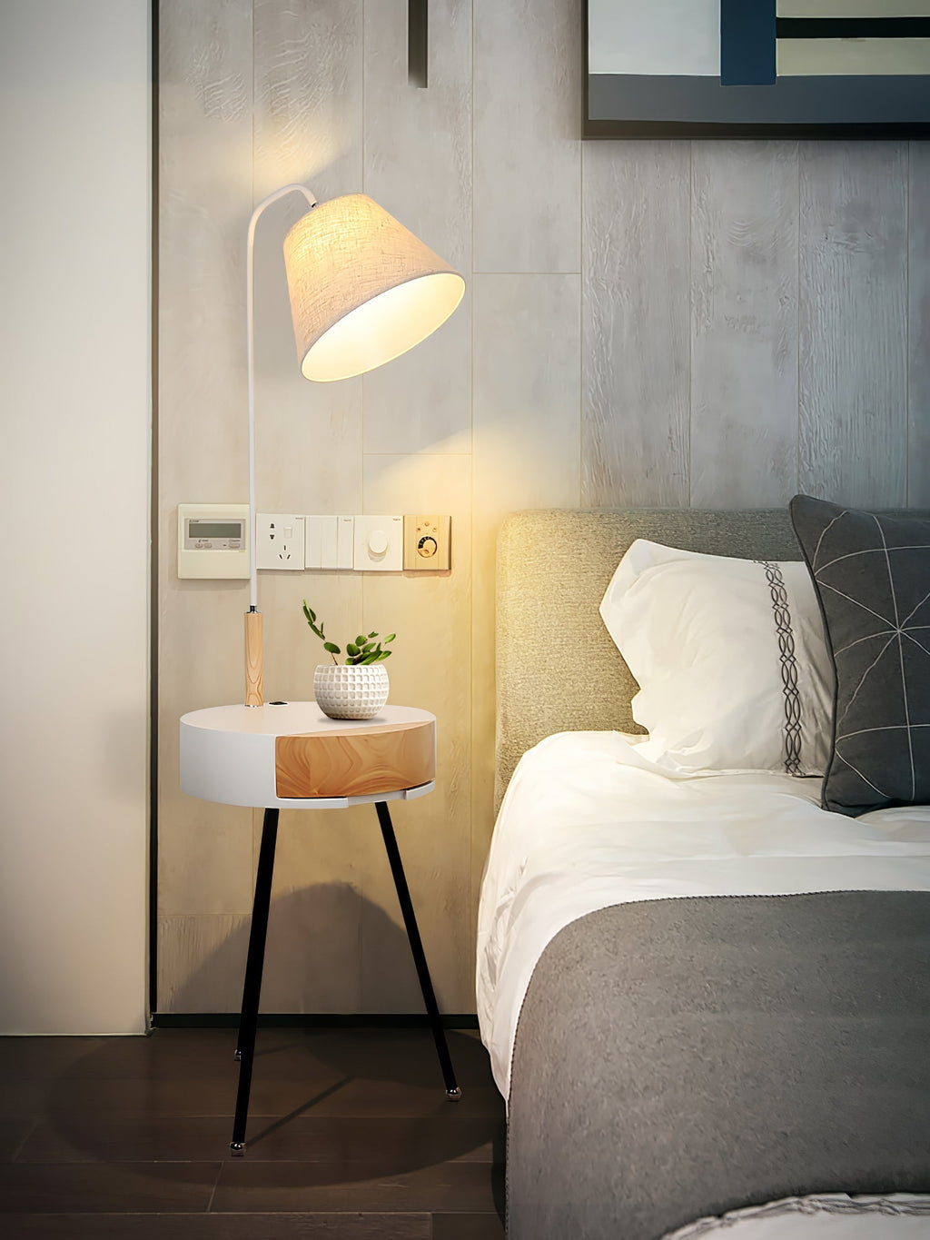 Tripod Fabric Reading Floor Light, Floor Lamp, detail 14