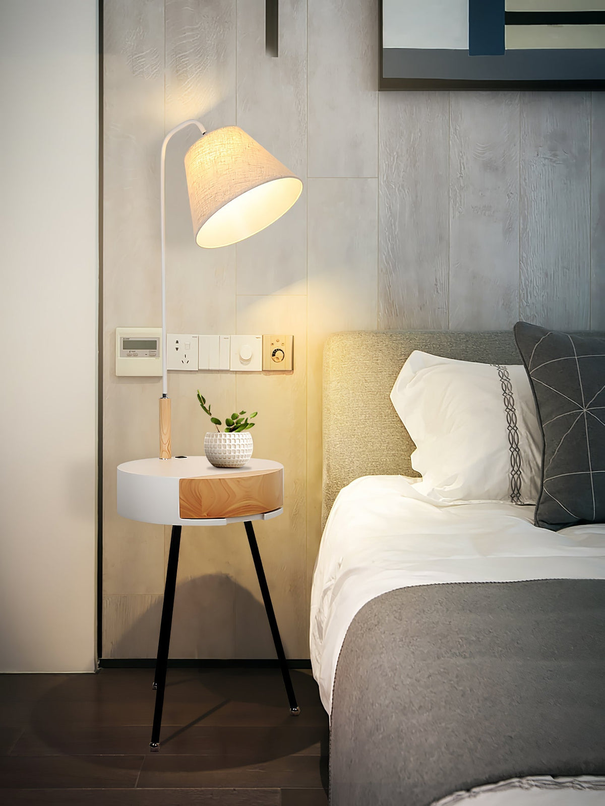 Tripod Fabric Reading Floor Light, Floor Lamp, detail 14