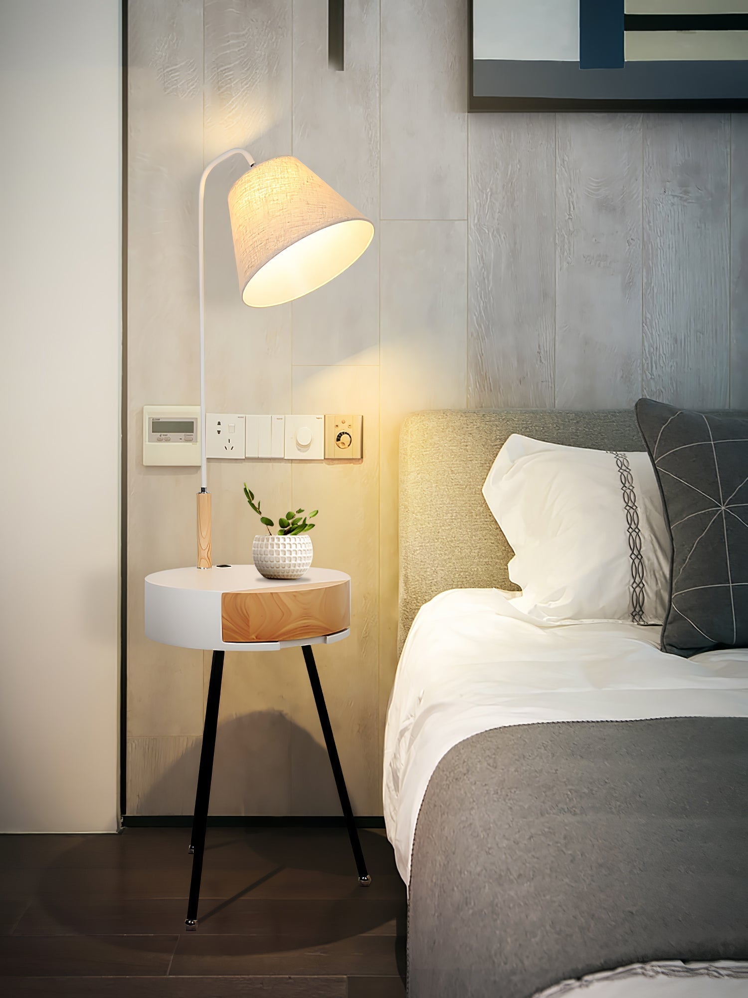 Tripod Fabric Reading Floor Light, Floor Lamp, detail 14