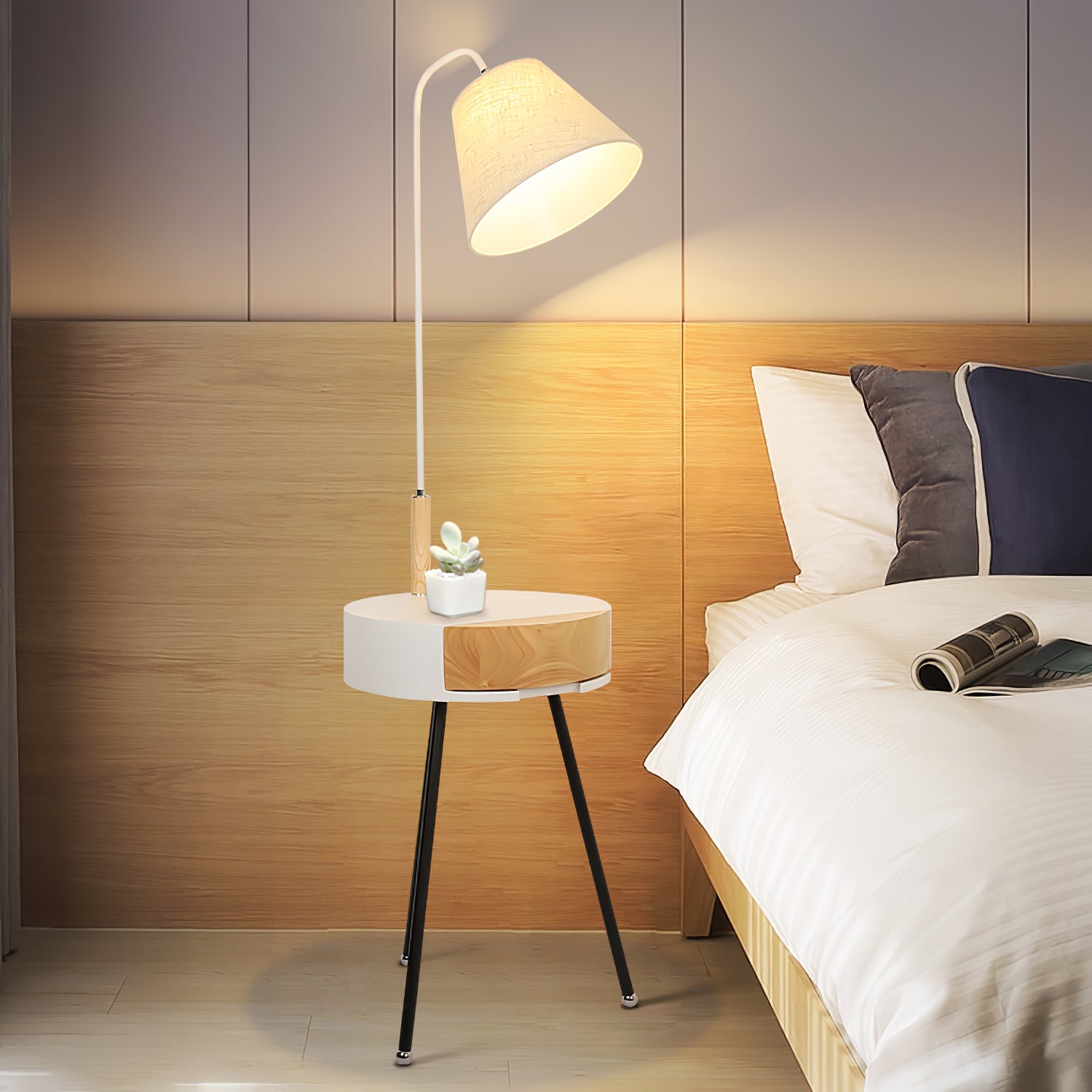 Tripod Fabric Reading Floor Light, Floor Lamp, detail 6