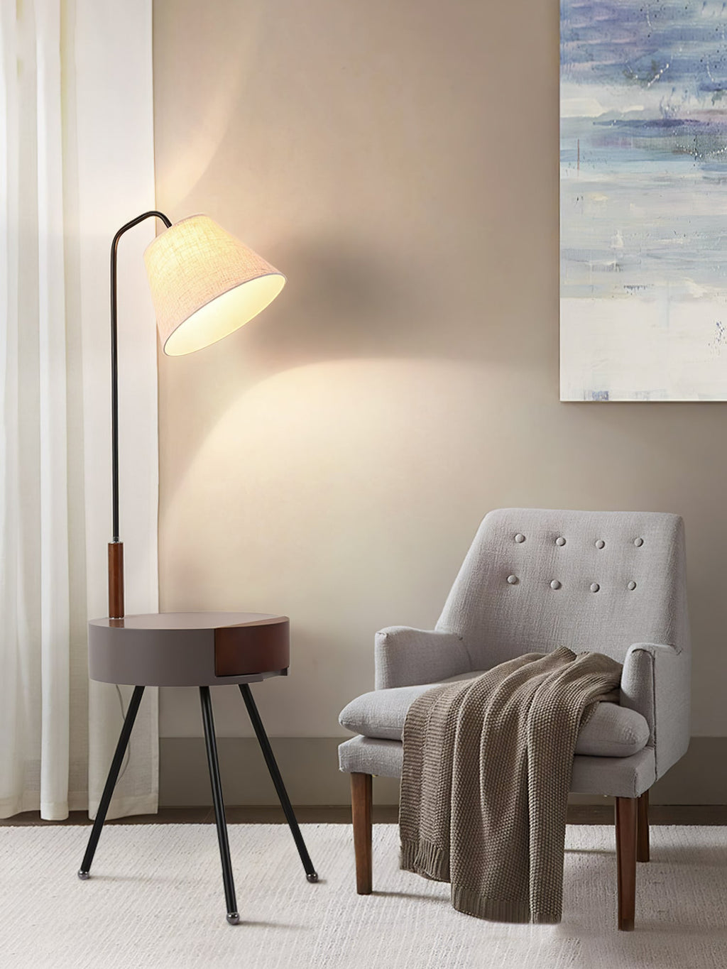 Tripod Fabric Reading Floor Light, Floor Lamp, detail 18