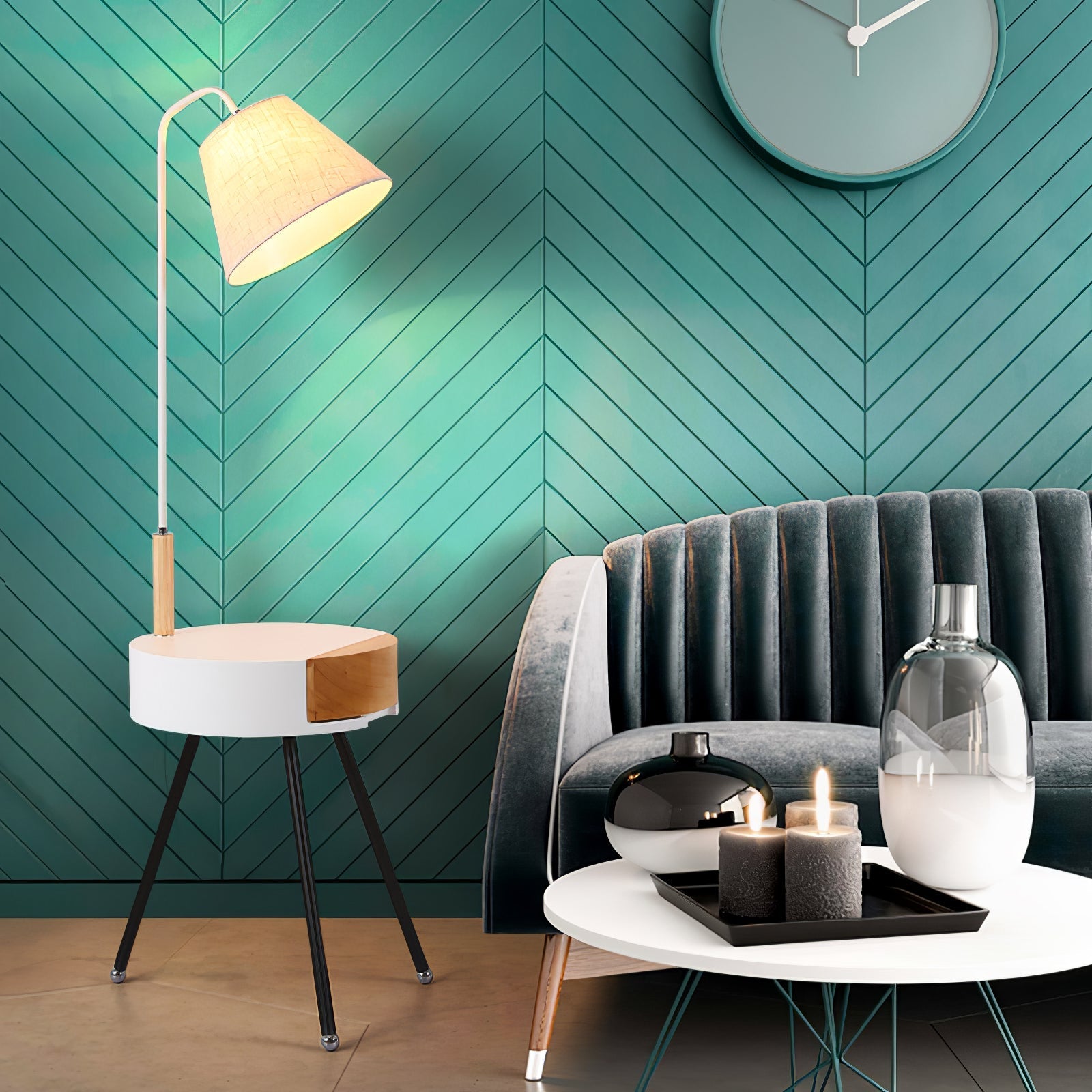 Tripod Fabric Reading Floor Light, Floor Lamp, detail 21