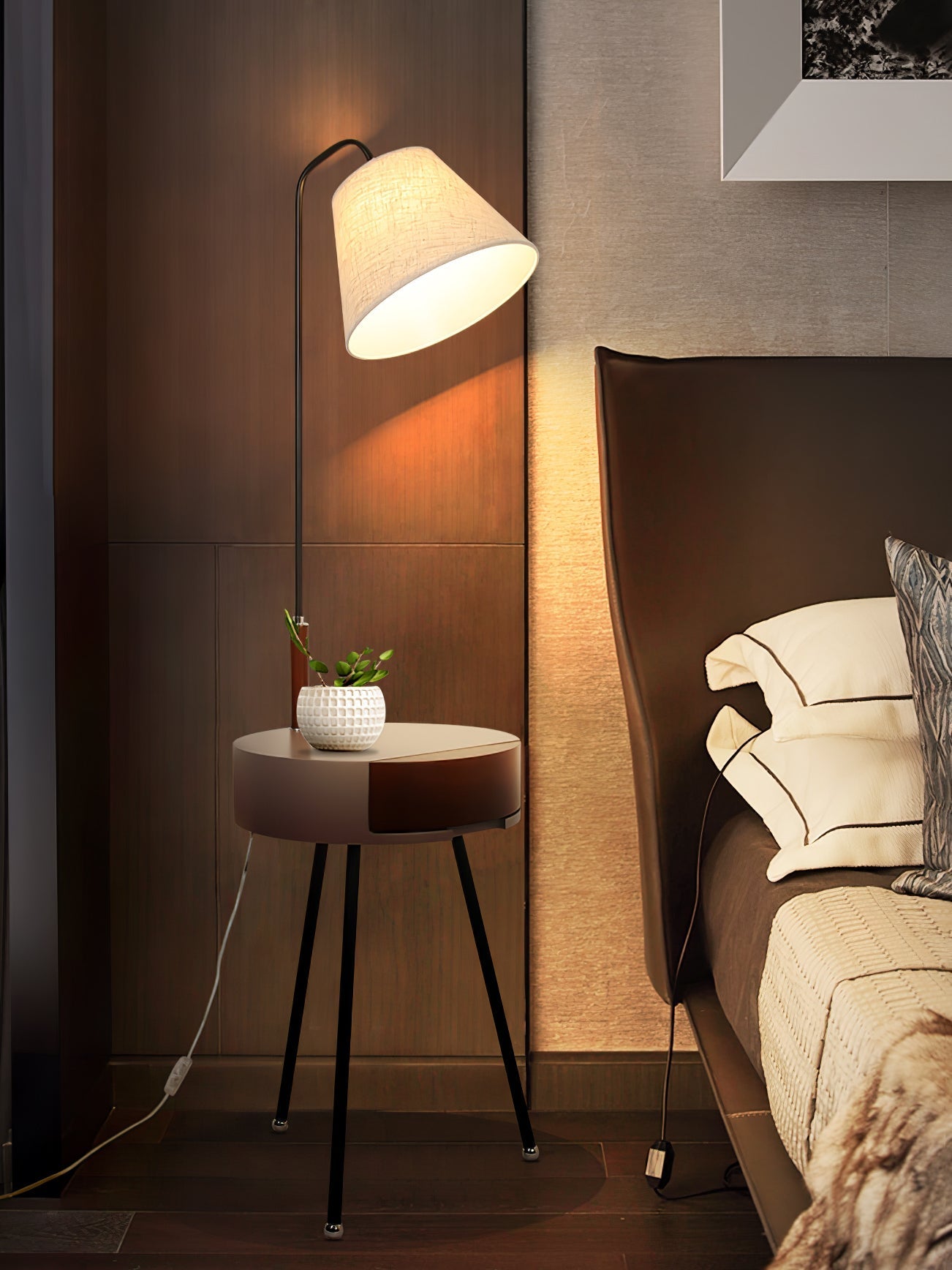 Tripod Fabric Reading Floor Light, Floor Lamp, detail 7