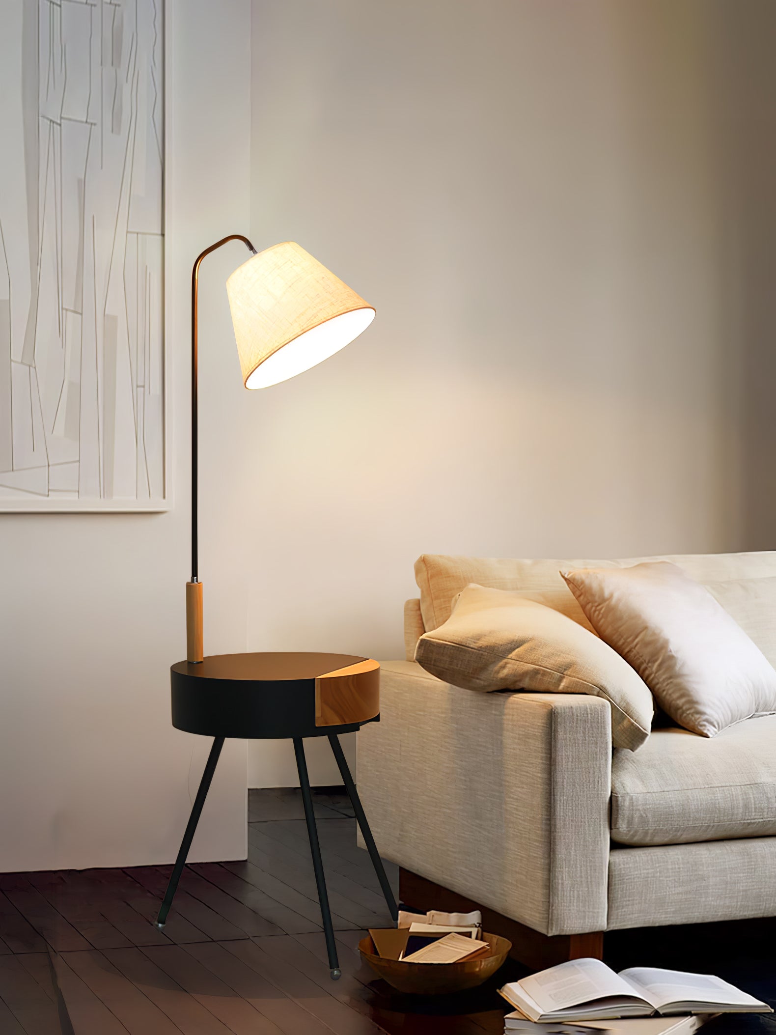 Tripod Fabric Reading Floor Light, Floor Lamp, detail 31