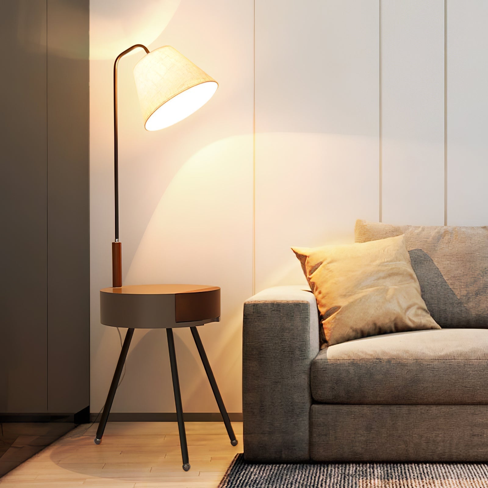 Tripod Fabric Reading Floor Light, Floor Lamp, detail 5
