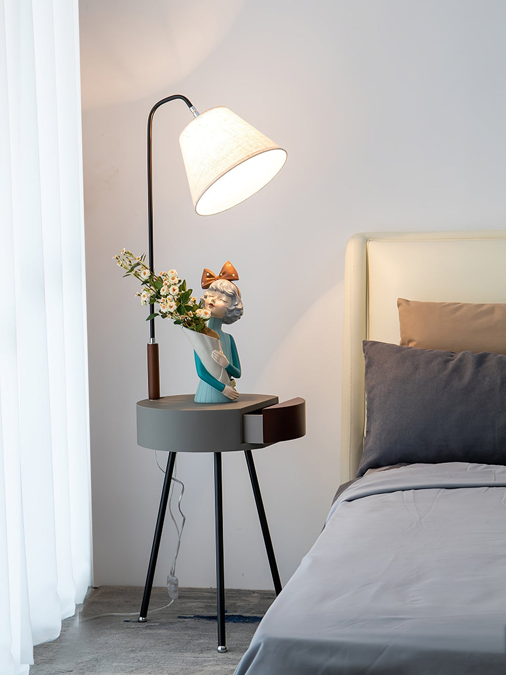 Tripod Fabric Reading Floor Light, Floor Lamp, detail 8