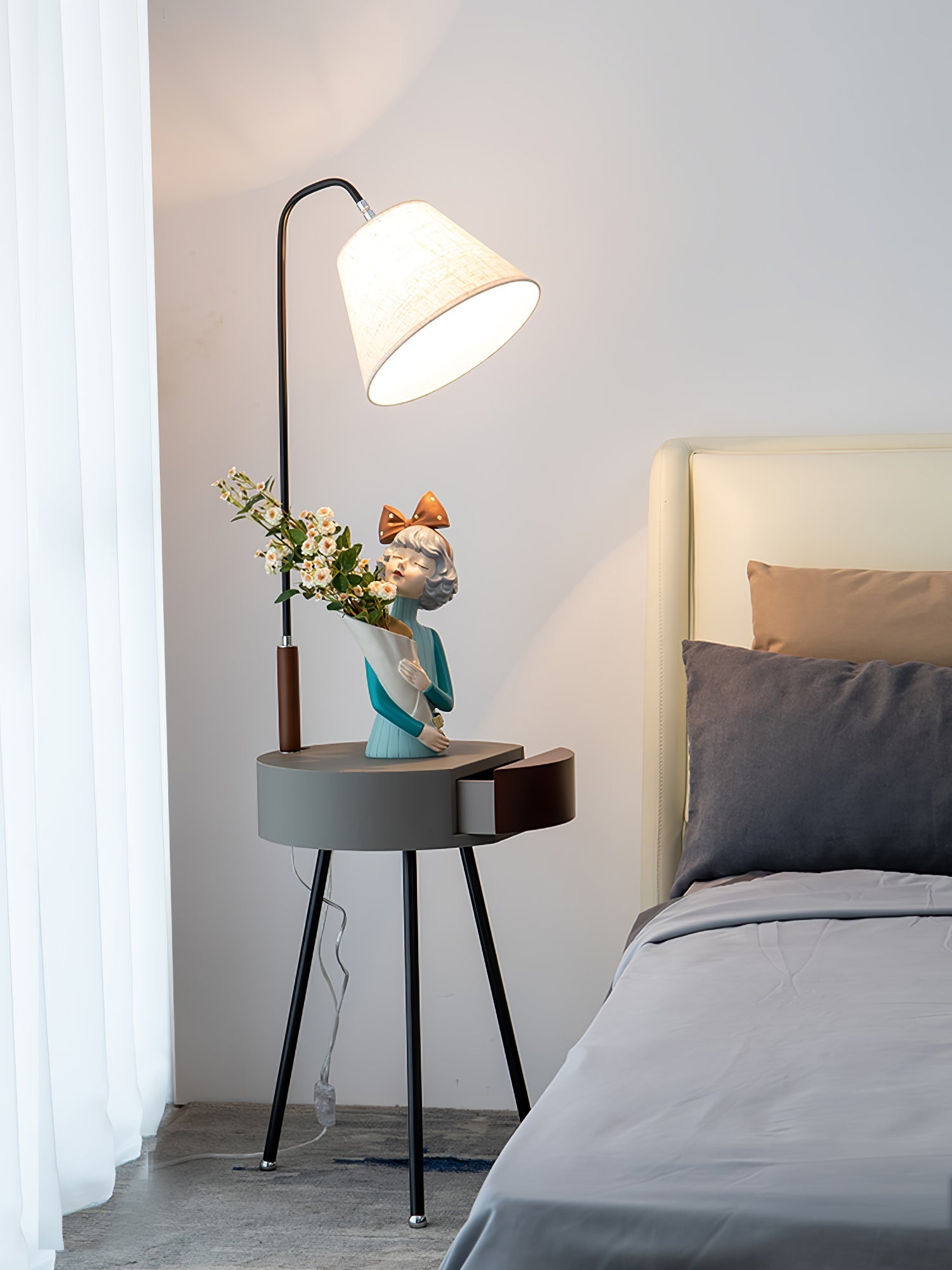 Tripod Fabric Reading Floor Light, Floor Lamp, detail 8
