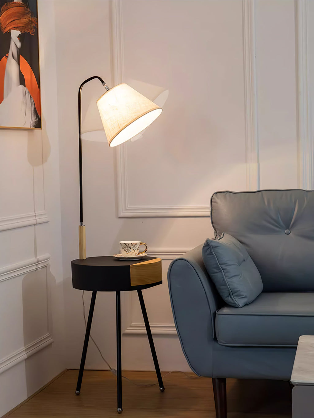Tripod Fabric Reading Floor Light, Floor Lamp, detail 9