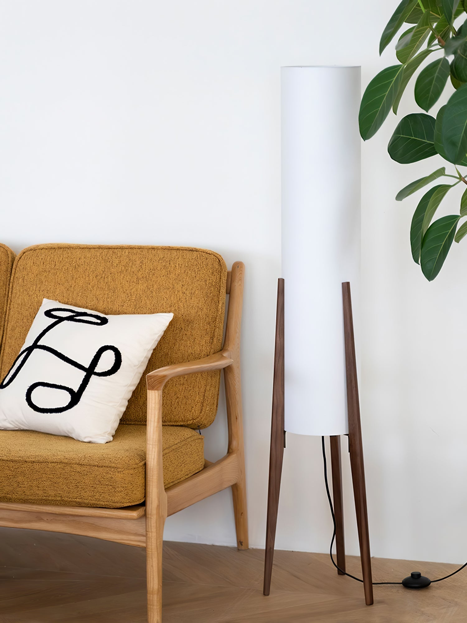 Tripod Walnut Floor Light, Floor Lamp, detail 15