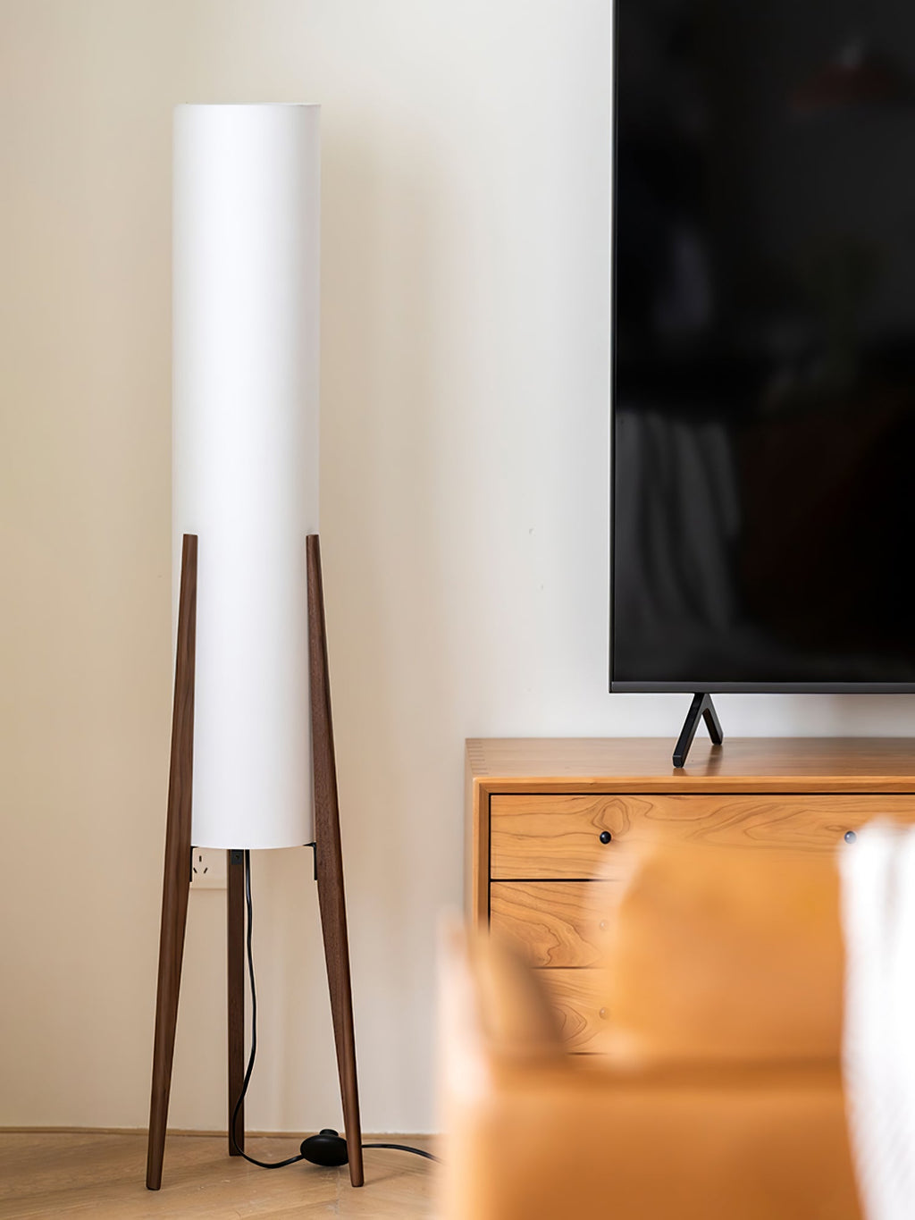 Tripod Walnut Floor Light, Floor Lamp, detail 3