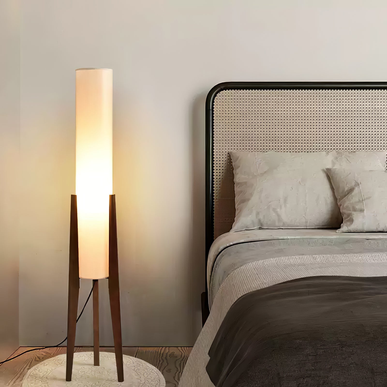 Tripod Walnut Floor Light, Floor Lamp, detail 7