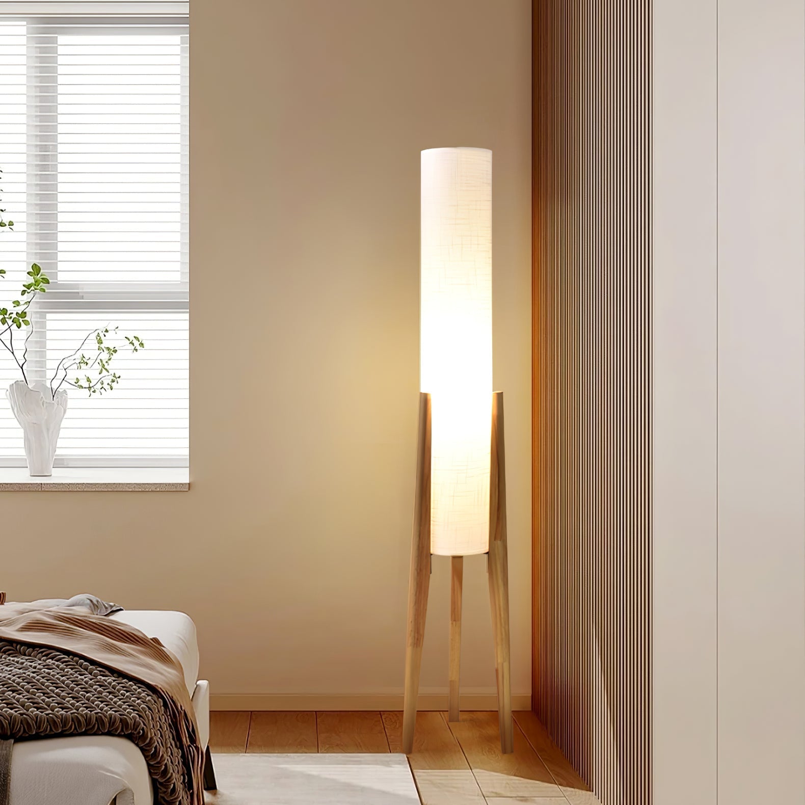 Tripod Walnut Floor Light, Floor Lamp, detail 6