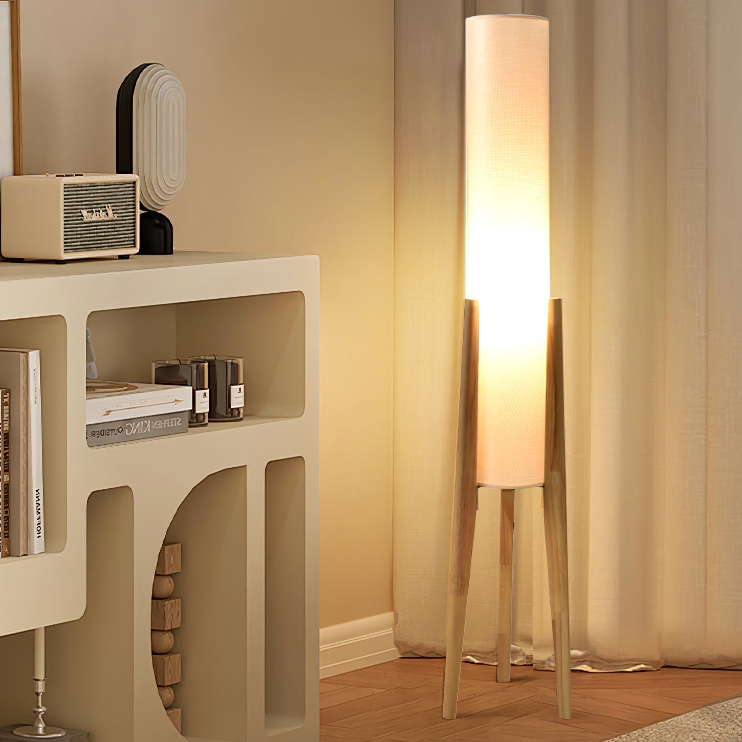 Tripod Walnut Floor Light, Floor Lamp, detail 12