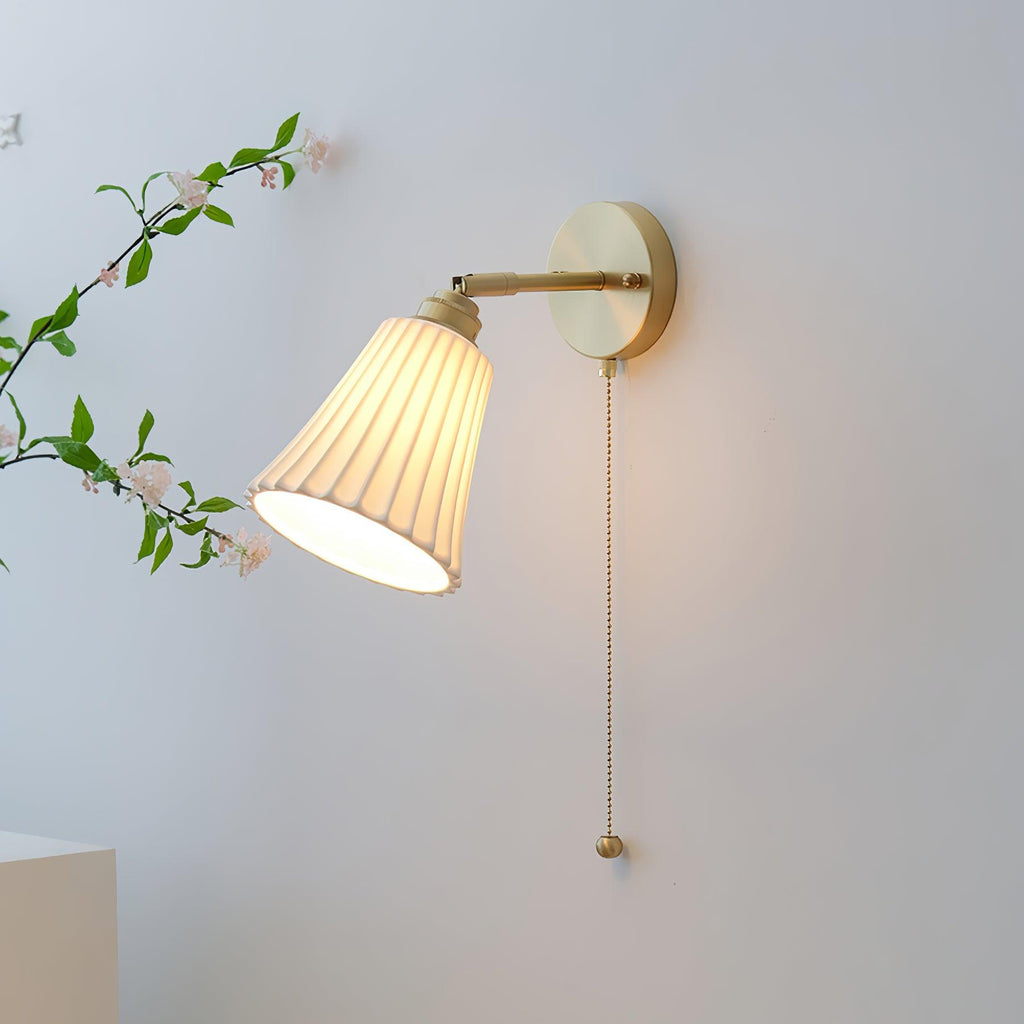 Trumpet Ceramic Wall Light, Hardwired Wall Sconce, detail 3