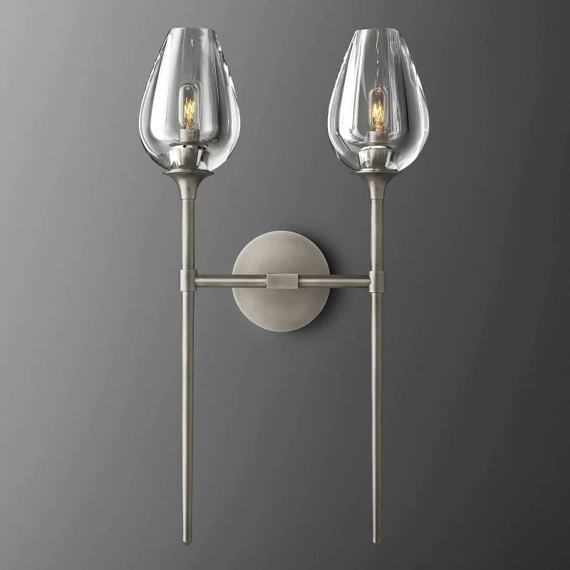 Tulip Double Bedroom Wall Light, Bedroom Wall Sconce, detail 5