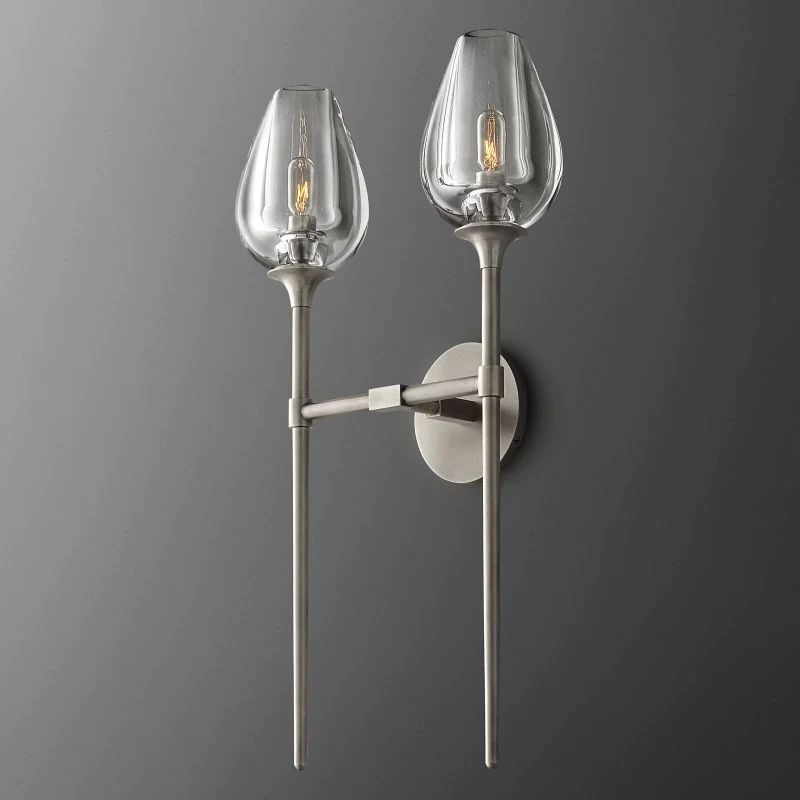 Tulip Double Bedroom Wall Light, Bedroom Wall Sconce, detail 3