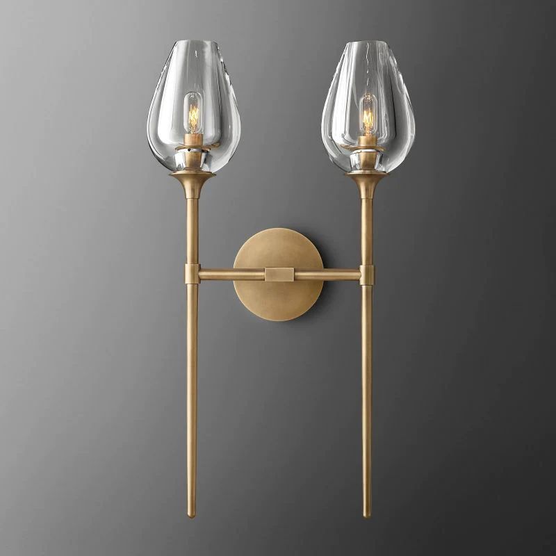 Tulip Double Bedroom Wall Light, Bedroom Wall Sconce, detail 4