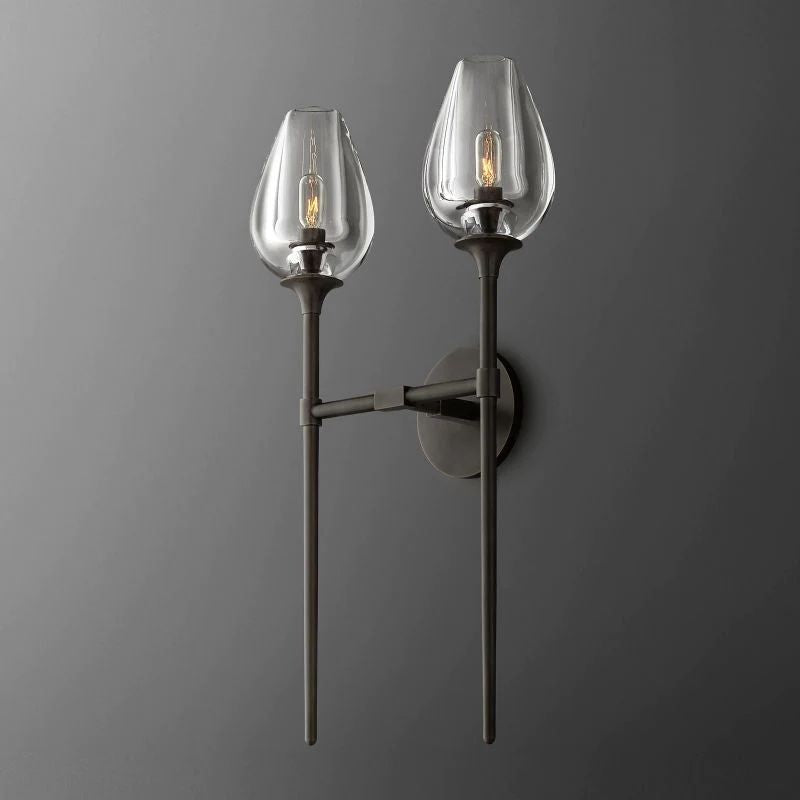 Tulip Double Bedroom Wall Light, Bedroom Wall Sconce, detail 2