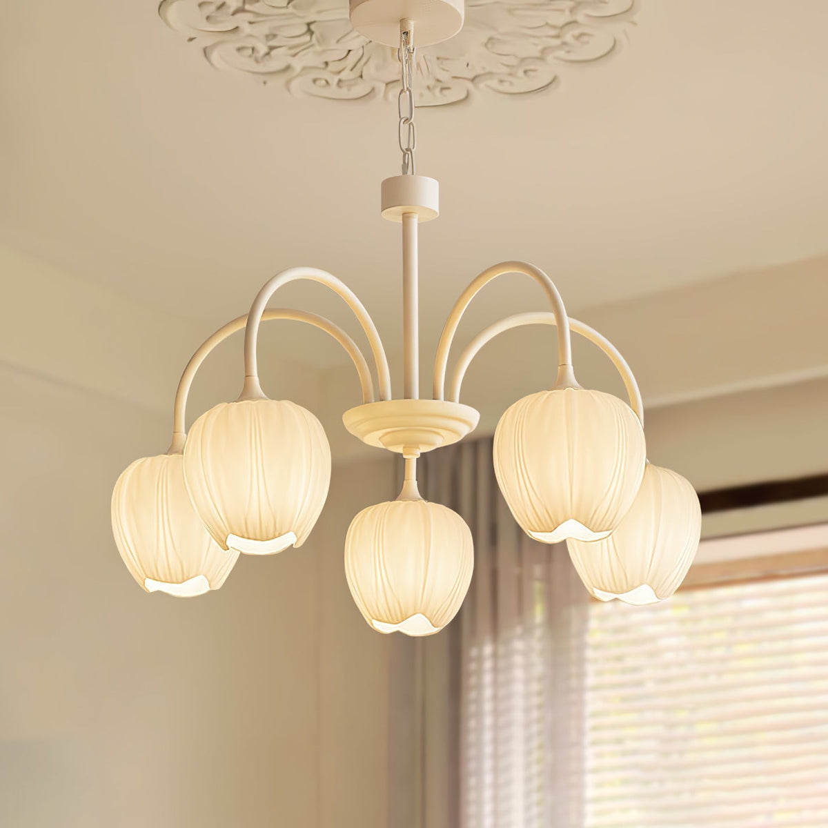 Tulip Matcha Chandelier detail view 3